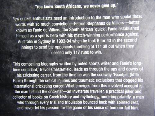 Fanie de Villiers-Never say Die - Vinniger as Ooit - Signed by Fanie de Villiers English Version