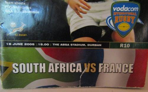 SOUTH AFRICA vs FRANCE  JUNE 2005 ABSA STADIUM DURBAN