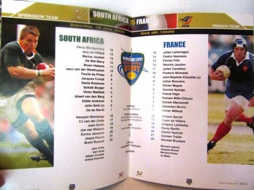 SOUTH AFRICA vs FRANCE  JUNE 2005 ABSA STADIUM DURBAN