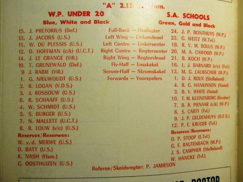 SOUTH AFRICAN RUGBY ANNUAL BOOK/JAAR BOEK 1975 - FRENCH TOUR