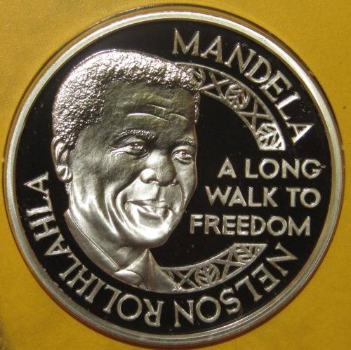 1993 NELSON MANDELA NOBEL PEACE LAUREATE MINT OF NORWAY SILVER