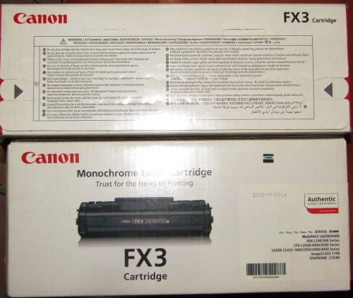 TWO CANON FX3 Monochrome Laser Cartridges -In 2 Unopened Original Canon Boxes