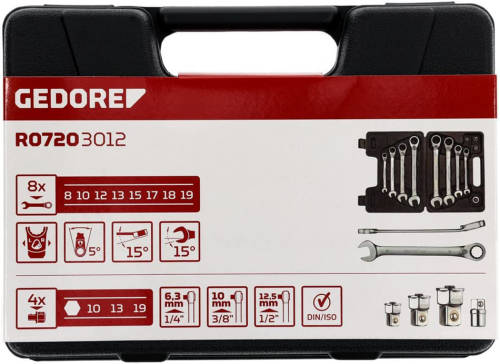 GEDORE Reversible Ratchet Spanner Set - R07203012