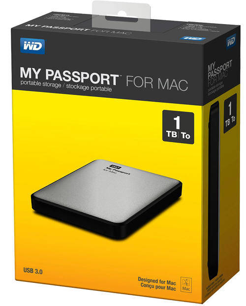 WD My Passport for Mac 1TB Portable External Hard Drive USB 3.0 - SILVER