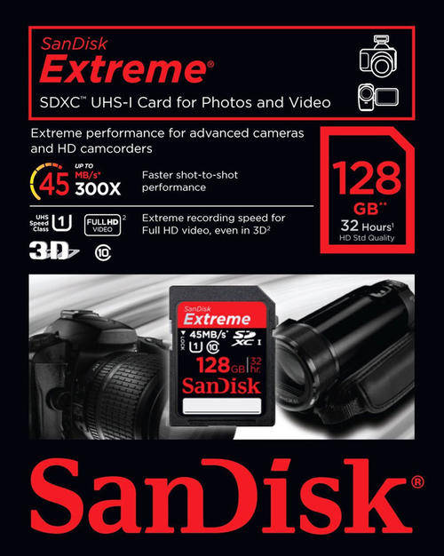 Year-End Clearance SALE!! 128GB Extreme Sandisk SDXC CLASS 10 UHS-1 Flash Memory Card
