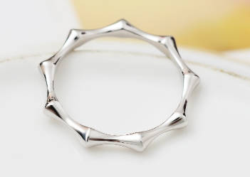 925 Sterling Silver Geometric Infinity Bamboo Ring