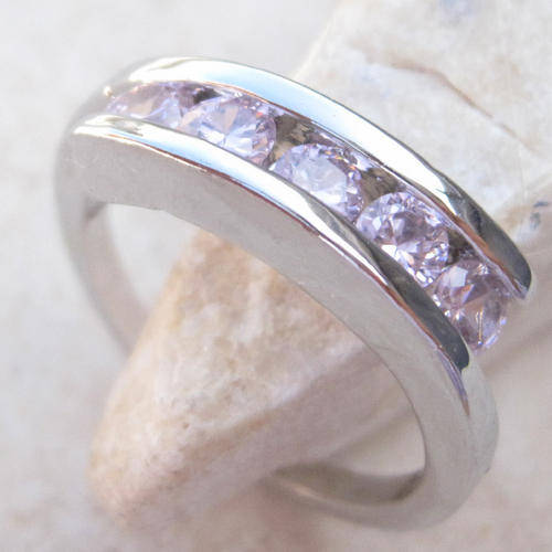 PINK TOPAZ SILVER GEMSTONE JEWELRY RING