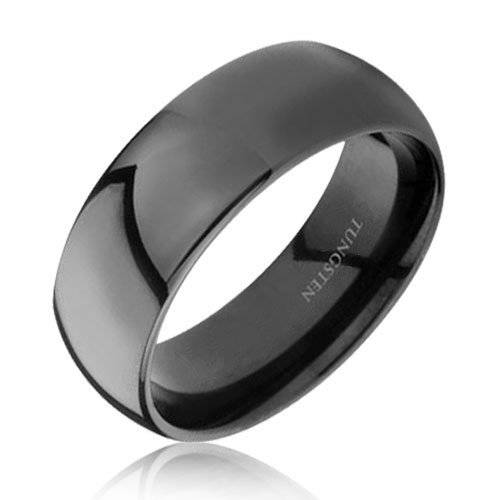 Black Tungsten Mens Wedding Band Ring 8mm