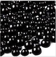 Half Pearls - Black - 4mm