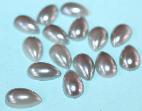 Half Pearls - Tear Drop - Silver - 6mm x 10mm