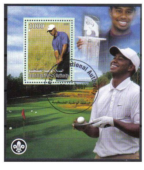 CINDERELLA SHEET - GOLF STAR TIGER WOODS, CTO MS, PALESTINE 2007.