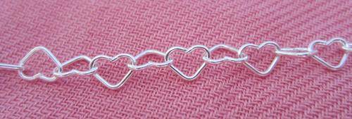 Heart Chain Bracelet - CHARM BRACELET!! Sterling Silver (Made in Italy)
