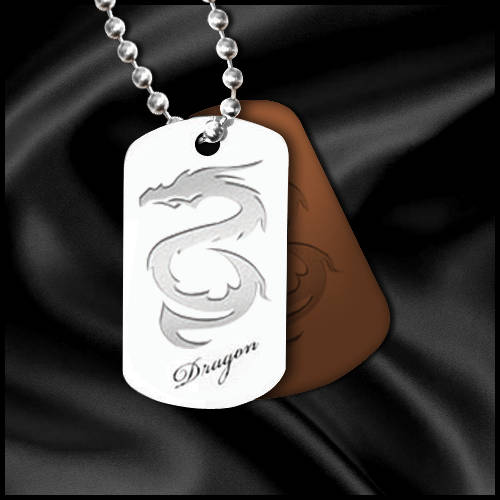 Stainless Steel Wild Style Dog Tag (Dragon) with Free Engraving