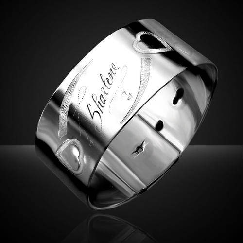 Stainless Steel Key Hole Bracelet (Heart) with Free Engraving