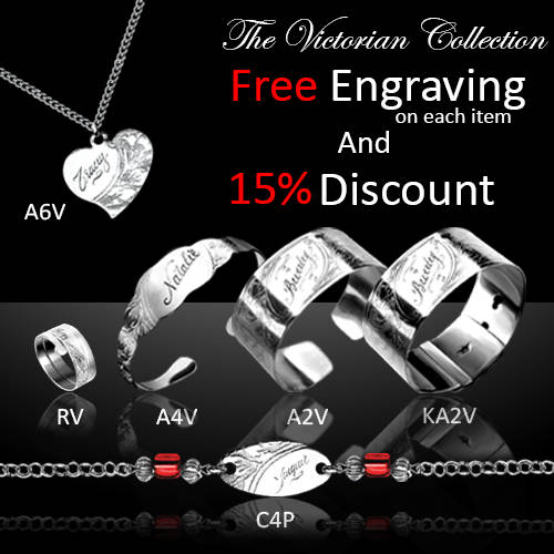 Stainless Steel Victorian Jewellery set with Free Engraving