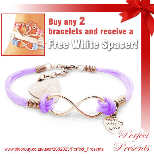 Purple Infinity Bracelet with Free Engraving