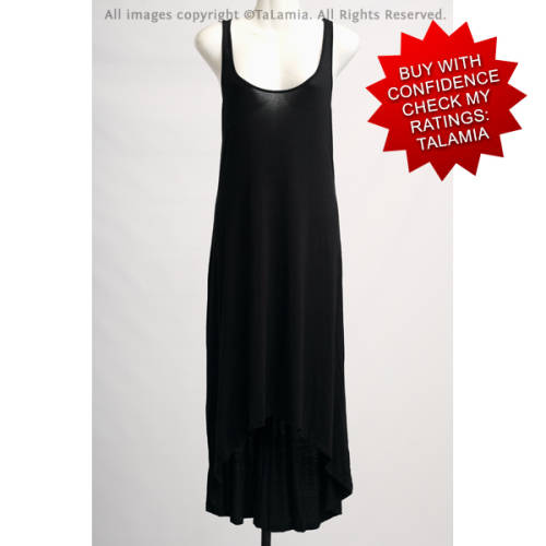 Black cotton long sleeveless dress
