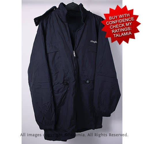 Mens dark navy black fleece lined wind breaker jacket