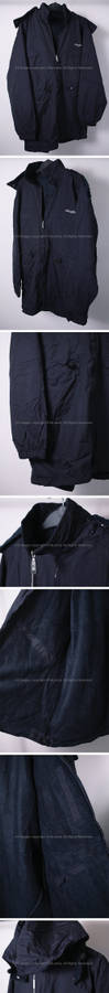 Mens dark navy black fleece lined wind breaker jacket