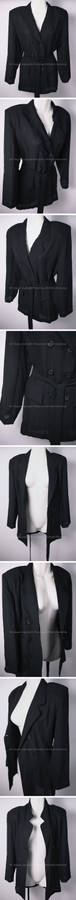 Ladies professional black long length work blouse or jacket (L)