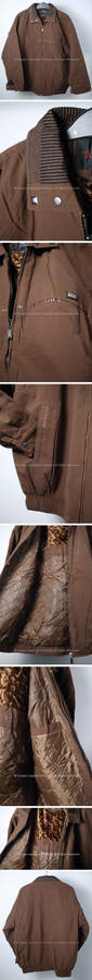 Mens dark brown suede feel lightly padded jacket