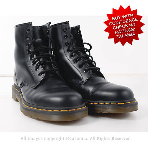 Authentic Doc Martens 1460 Smooth Black 8 hole boots GENUINE LEATHER (size 8)