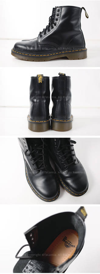 Authentic Doc Martens 1460 Smooth Black 8 hole boots GENUINE LEATHER (size 8)