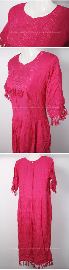 Womens Dark Fuscia Pink Indian dress by GO EAST brand