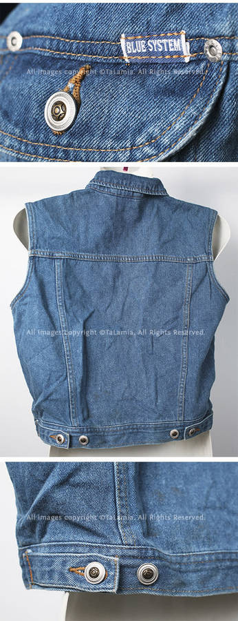 Womens BLUE SYSTEM denim crop vest jacket