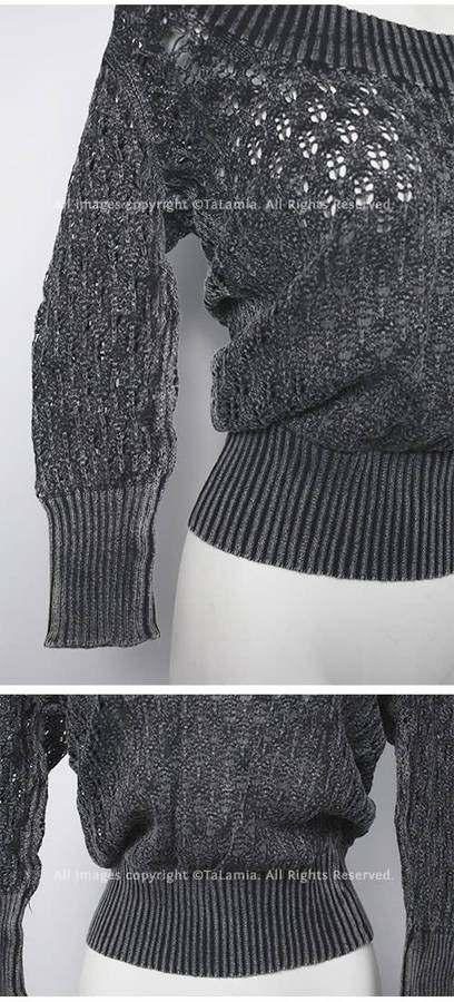 Ladies black grey wide neck or off shoulder jersey top