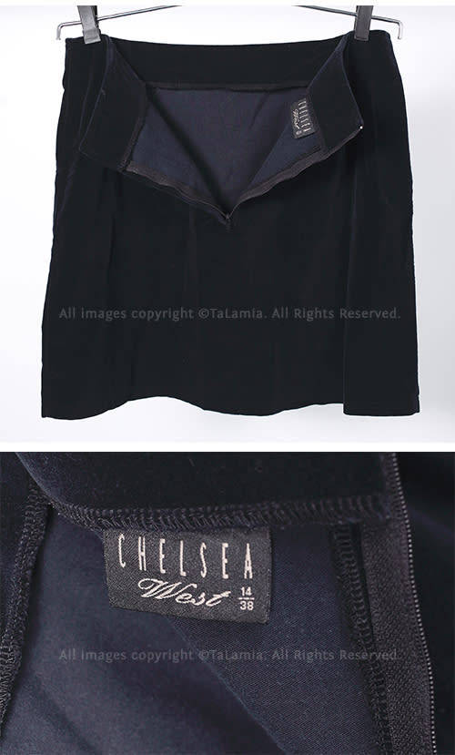 Womens black velvet short skirt by CHELSEA WEST