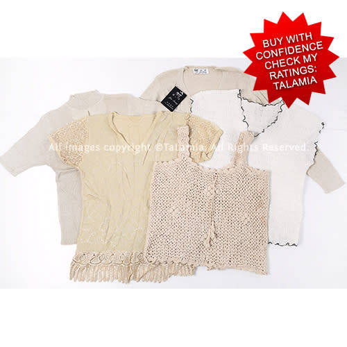 Womens Natural Shades mixed knitwear lot - Beige Creams White (5 items)