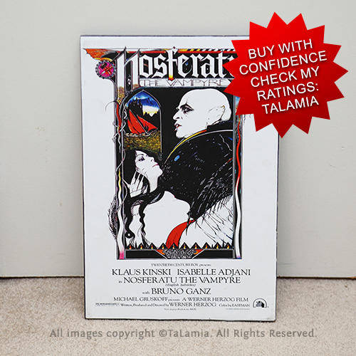 Block mount poster print of the iconic 1922 German Expressionist horror film NOSFERATU