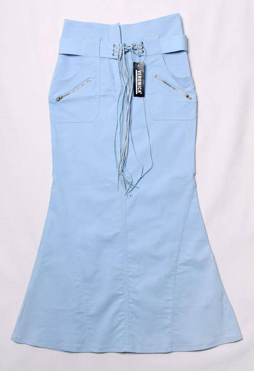 Light blue ladies long skirt