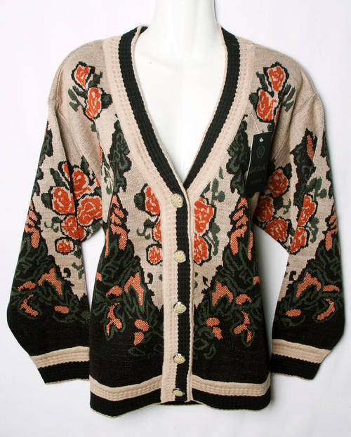 Womens floral beige jersey