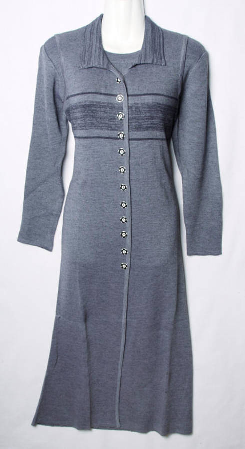 Womens grey two piece dress and long length jersey