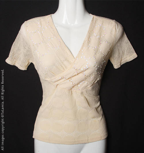 Beautiful womens light peach cream soft stretch top