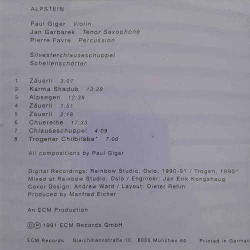 Paul Giger - Alpstein [ECM] (1991)