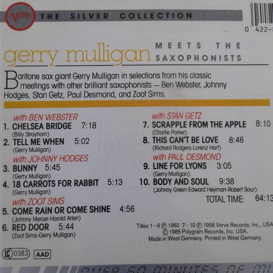 Gerry Mulligan - Gerry Mulligan Meets The Saxophonists [Import CD] (1958/re?)