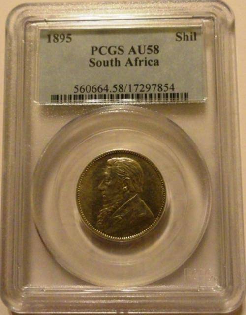 1895 ZAR 1 Shilling - AU58 - RARE