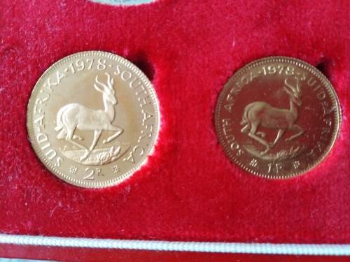 PROOF 1978 SET WITH GOLD R1 AND R2.