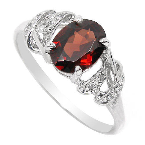 Natural Garnet Sterling Silver Ring -With Certificate of Authenticity