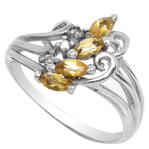 Natural Citrine Sterling Silver Ring -With Certificate of Authenticity