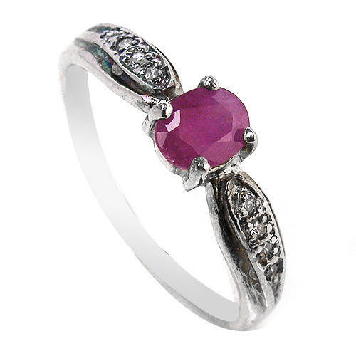 Natural Ruby Sterling Silver Ring-With Certificate of Authenticity