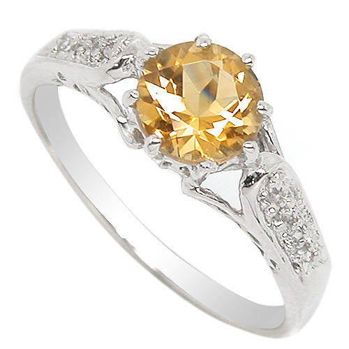 Natural Citrine Sterling Silver Ring -With Certificate of Authenticity