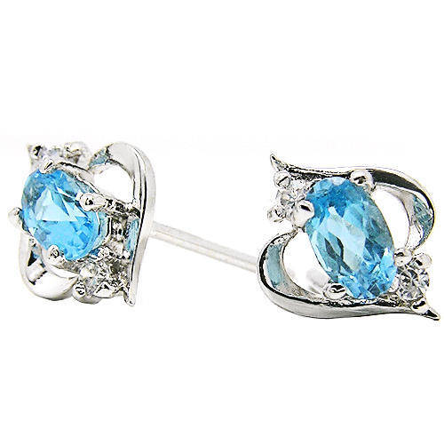 Natural Topaz Sterling Silver Earrings