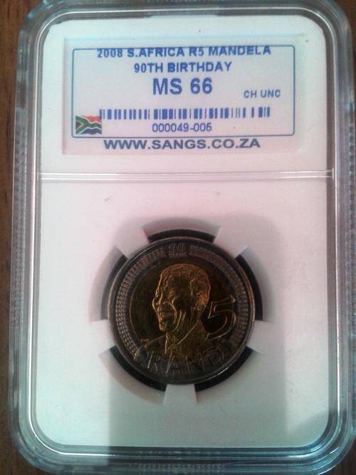 Mandela's 90th Birthday commemorative R5 coin