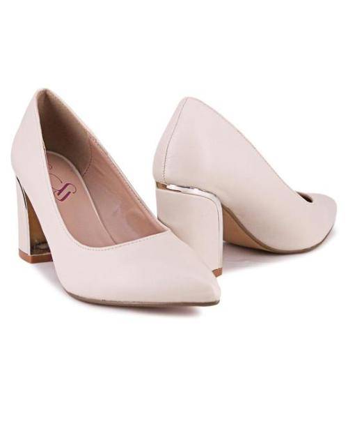 BLOCK HEELS - NUDE SIZE 3 4 5 6 7