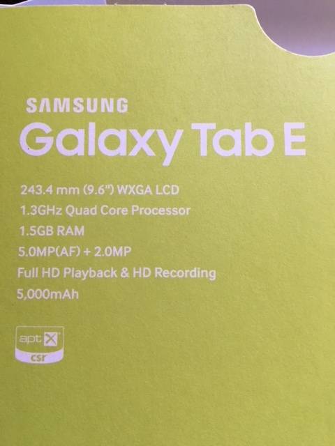 Samsung Galaxy Tab E 9.6" 8GB Tablet with Wi-Fi & 3G in White