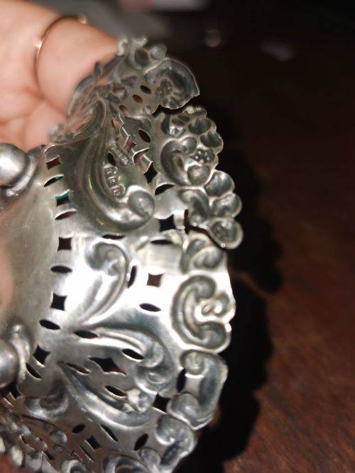 Pair of silver bon bon dishes